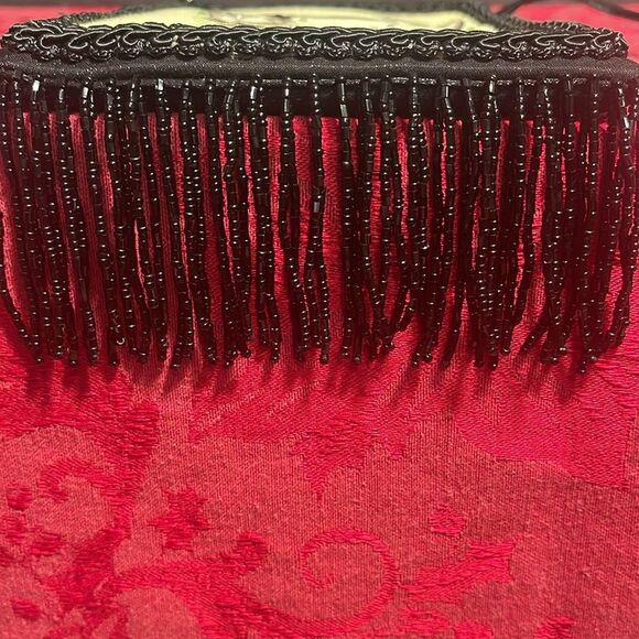 Liz Soto Cat Hand Made Purse‎ Beaded Tassels Black and White - Picture 8 of 8